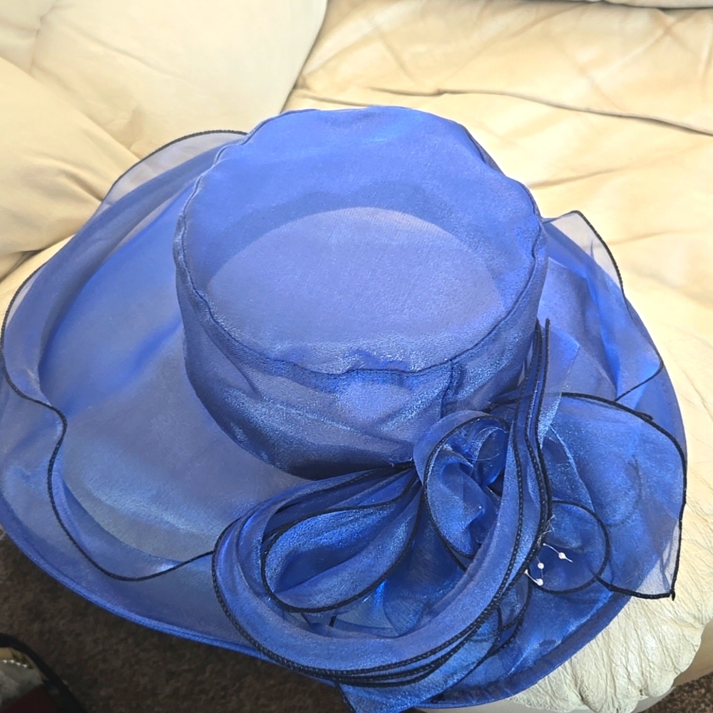 Women Spring/Summer Blue Mesh Hat With Bow 💙
